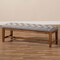 Baxton Studio Ainsley Grey Upholstered Walnut Finished Rubberwood Bench 147-8231 - alternate 10